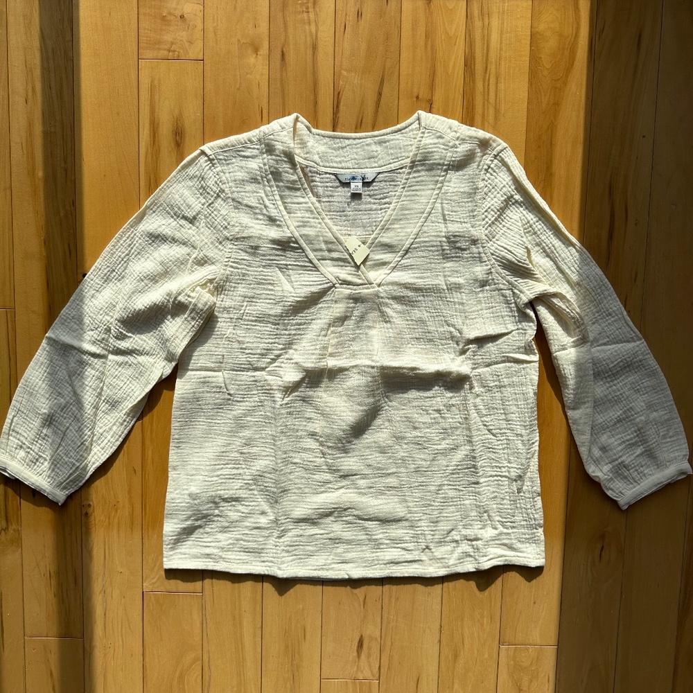 LL Bean SIgnature Gauzy Textured Shirt NWT
